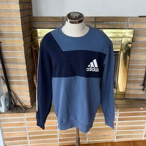 Adidas Men's Two-Tone Blue Crewneck Sweatshirt Size XL